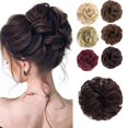 thumbnail image 1 of Chignon Désordonné Pièce de Cheveux Extensions de Cheveux Élastiques Queue de Cheval avec Cheveux Synthétiques Accessoires Chocolat Noir Brun, 1 of 7