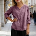thumbnail image 6 of Iyufng V-Neck Tops for Women Short Sleeve Solid Color Loose-Fit Blouses Summer Casual Tops, 6 of 6