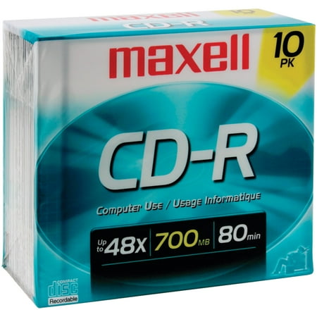 UPC: 0025215625725 | Maxell 648210 700 MB/80 min. 48x Slim Jewel Case CD-R Recordable Disc – Silver (10/Pack)