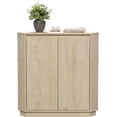 thumbnail image 7 of Corner Storage Cabinet, Small Corner Floor Cabinet with 2 Doors and 2-Tier Shelves, Modern Wooden Narrow Storage Organizer for Living Room, Kitchen, Pantry, Bathroom, Brown, 7 of 7