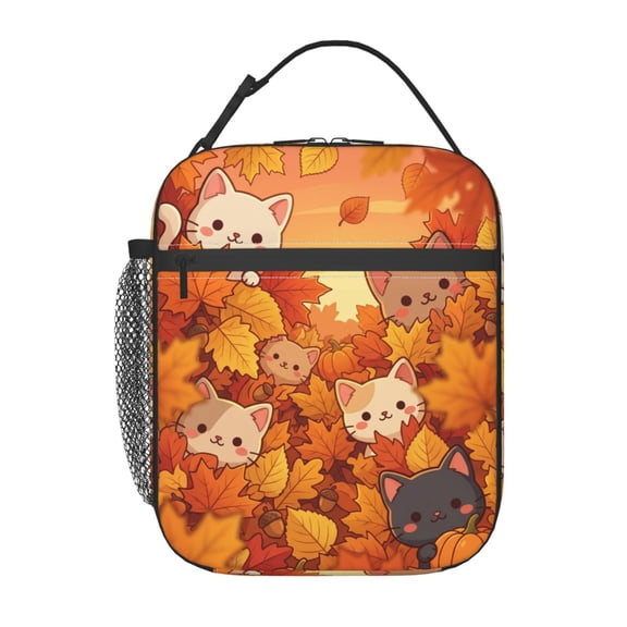 Cat Insulated Lunch Bag Lunch Box Cooler Bag With Front Pocket For Women Men,Reusable Lunch Tote Bag Lunchbox For Office/Work/Picnic