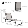 thumbnail image 3 of Outsunny 2 PCs Lounge Chairs, Chaise Lounges with Headrest Cream White, 3 of 10