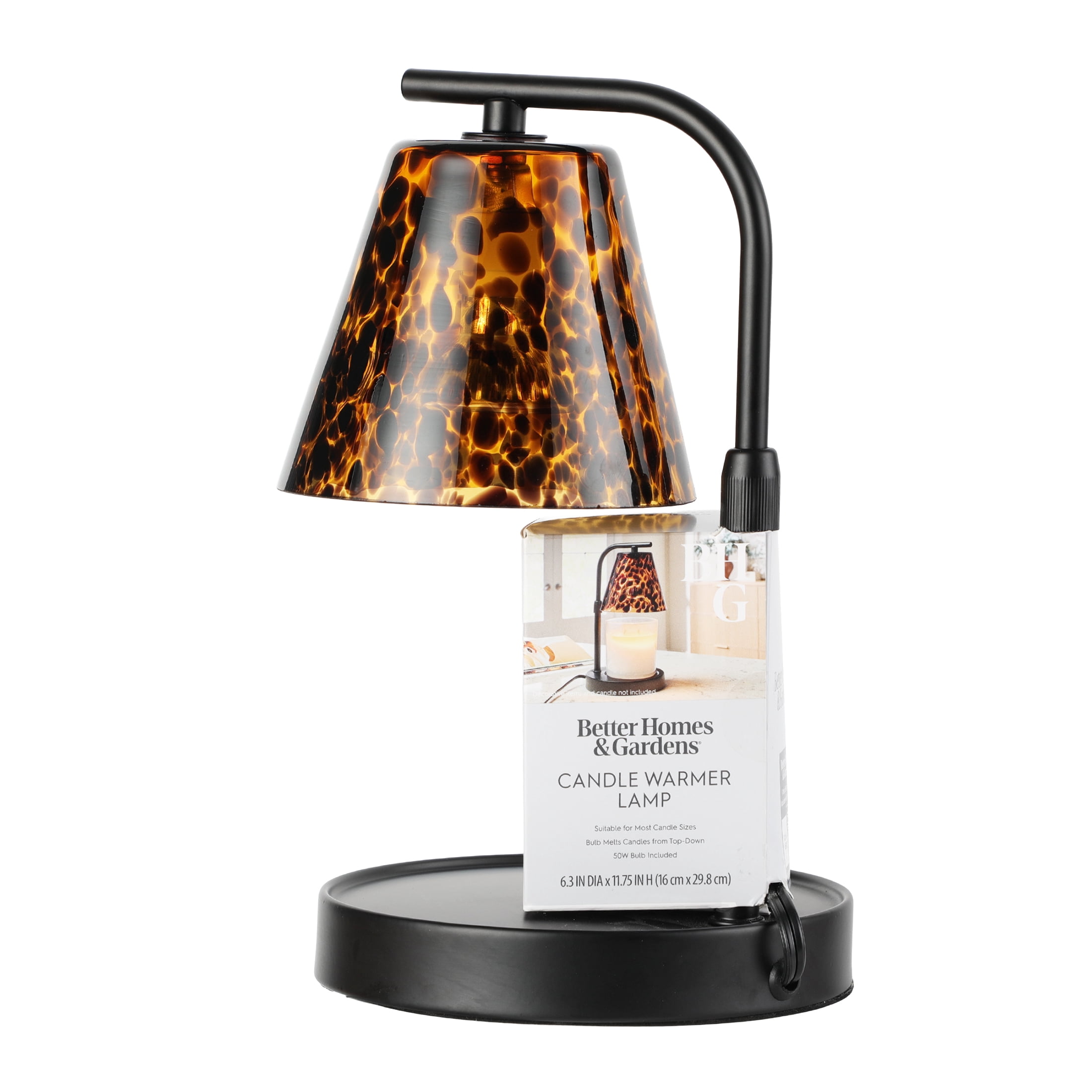 Better Homes & Gardens Candle Warmer Lamp, Wax Candle Warmer for Home Fragrance, Dark Tortoise