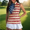 thumbnail image 4 of Uorisanigo Vintage American Flag Womens Golf Shirt Soft Polyester Spandex Fabric Womens Golf Shirt Sleeveless Patriotic Zip Up Shirts Quick Dry Outing Wear Size L, 4 of 7