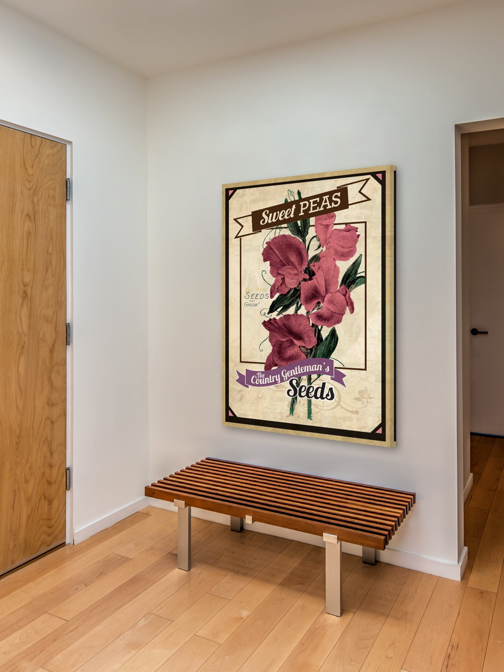 "Flower Packet Sweet Peas" Painting Print on Wrapped Canvas