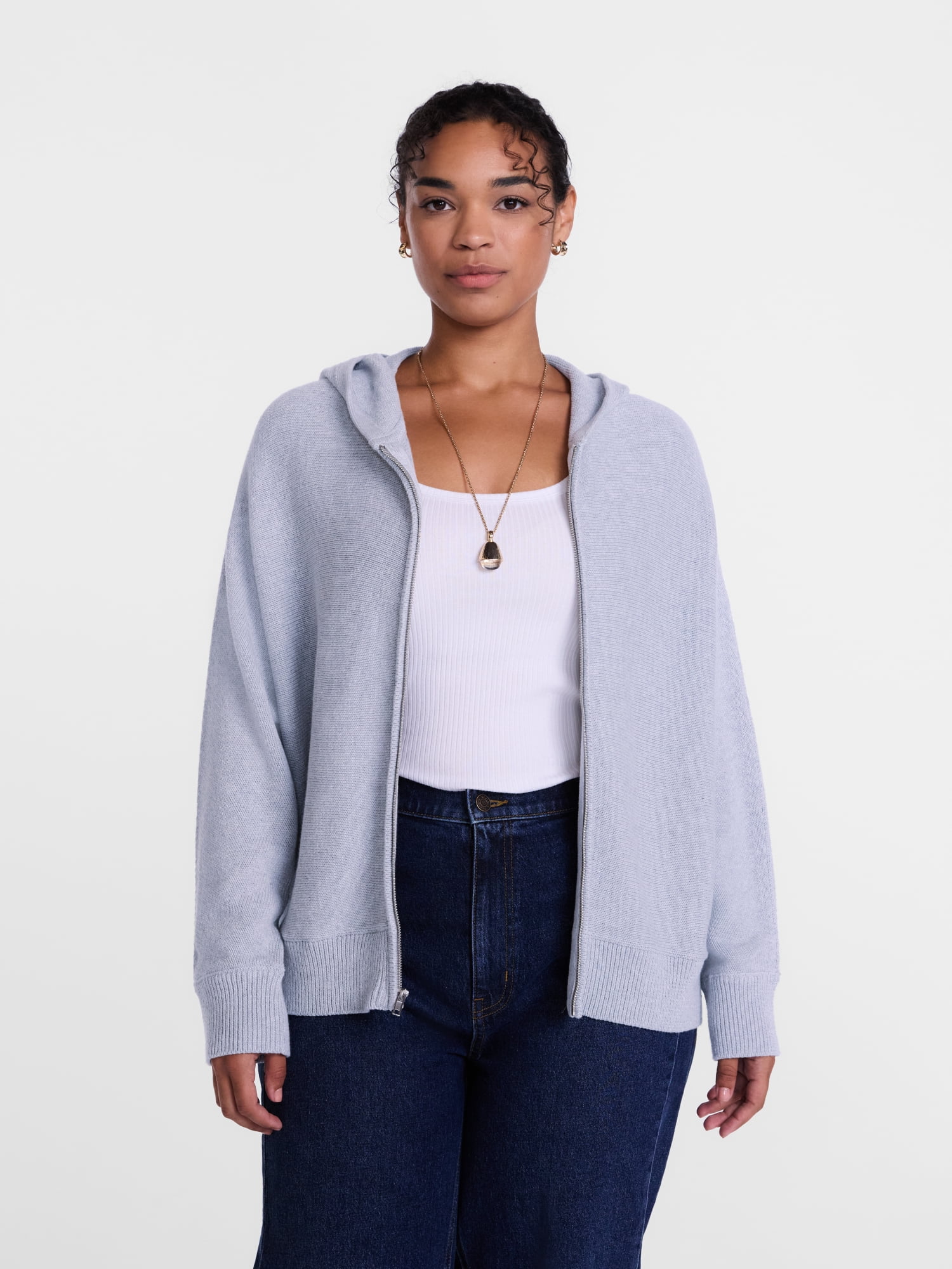Scenario Women's and Women's Plus Full Zip Hoodie Sweater, Sizes XS-4X