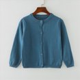 thumbnail image 2 of KPOPLK Baby Girl Cardigan Sweater Girls Knit Cotton Button up Long Sleeve Sweaters 9 Months-6 Years Sky Blue Size 4-5 Years, 2 of 4