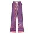 thumbnail image 5 of ICHUANYI Clearance Women's Casual Solid Elastic Waist Loose Long Pants With Pocket Capris(Purple, XL) ICHUANYI WER2023081002297, 5 of 5