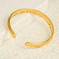 thumbnail image 4 of Stainless Steel Classic Plain Hammered Finish Evil Eye Style Open Cuff Bangle Bracelet, 4 of 8
