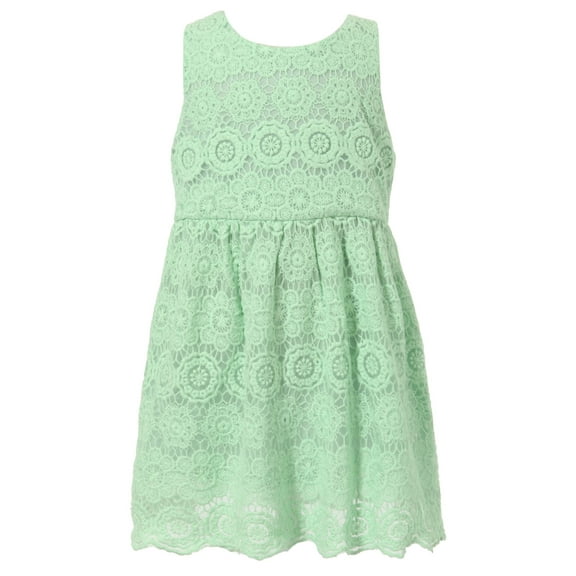 Richie House Girls' Dress With Fancy Lace Shell Fabric RH1714