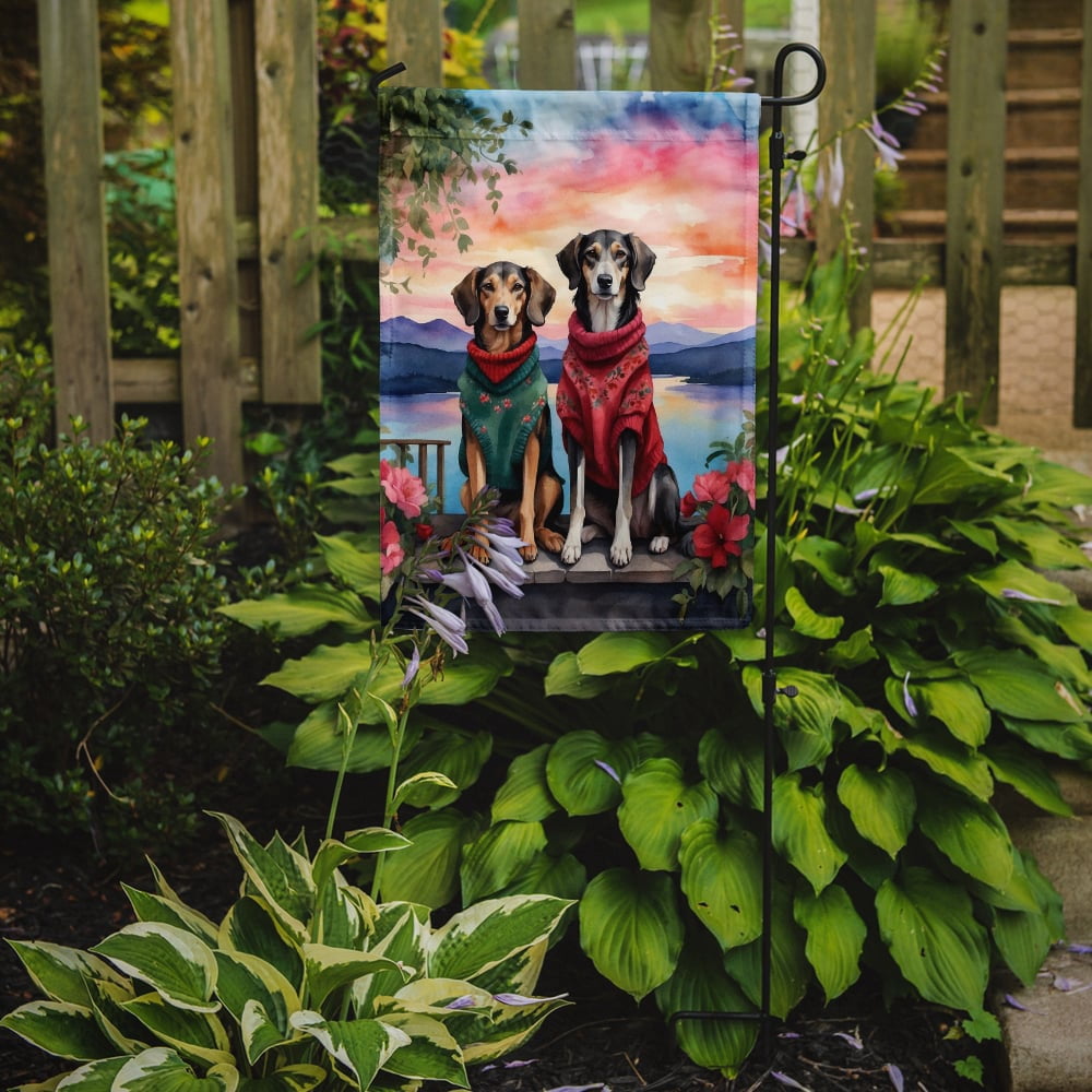 Saluki Two Hearts Garden Flag 11.25 in x 15.5 in