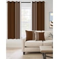 thumbnail image 2 of Simple Retro Brown Stripes Blackout Curtains 90 Inches Length, Modern Abstract White Lines Window Treatment Thermal Insulated Drapes for Bedroom Living Room 2 Panels 104x90 Inches, 2 of 8