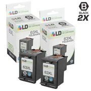 LD Remanufactured Replacement for HP 63XL F6U64AN High Yield Black Cartridge 2-Pack for HP ENVY 4520, 4511, 4512, 4526 & HP OfficeJet 3830, 3831, 3832, 3833, 3834, 4650, 4652, 4654, 4655
