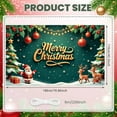 thumbnail image 2 of Green Background Christmas Banner Red Ornaments Xmas Display Gold Lettering Snowflake Accents Holiday Backdrop for Christmas Party Indoor Decoration Family Reunion, 2 of 9