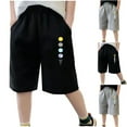 thumbnail image 4 of ZACPNCV Boys Casual Elastic Waist Athletic Shorts Printed Lounge Shorts Running Track Shorts Jogger Shorts for Teen Gray 9-10 Years, 4 of 4
