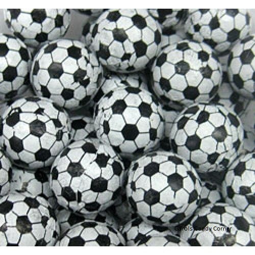 Foiled Milk Chocolate Soccer Balls 1 LB Bag wrapped in Soccer Design Foil