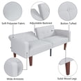 thumbnail image 3 of Bocarali 68.11" Convertible Futon Sofa Bed, Fabric Couch with Adjustable Backrest, 3 of 7