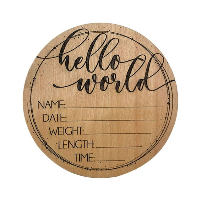 Letrero de anuncio de nacimiento mundial Fiudx placa de madera