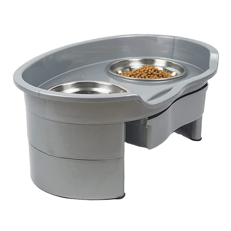 Hannadepot Elevated Cat Bowls 15° Tilt - 3 Stainless Steel Anti-Vomit & Whisker-Friendly Pet Dishes