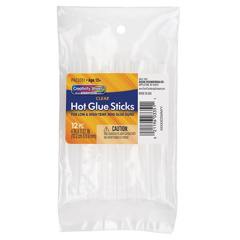 Hot Glue Sticks, Clear, 4" x 0.3125", 12 Pieces Bundle of 2 Packs