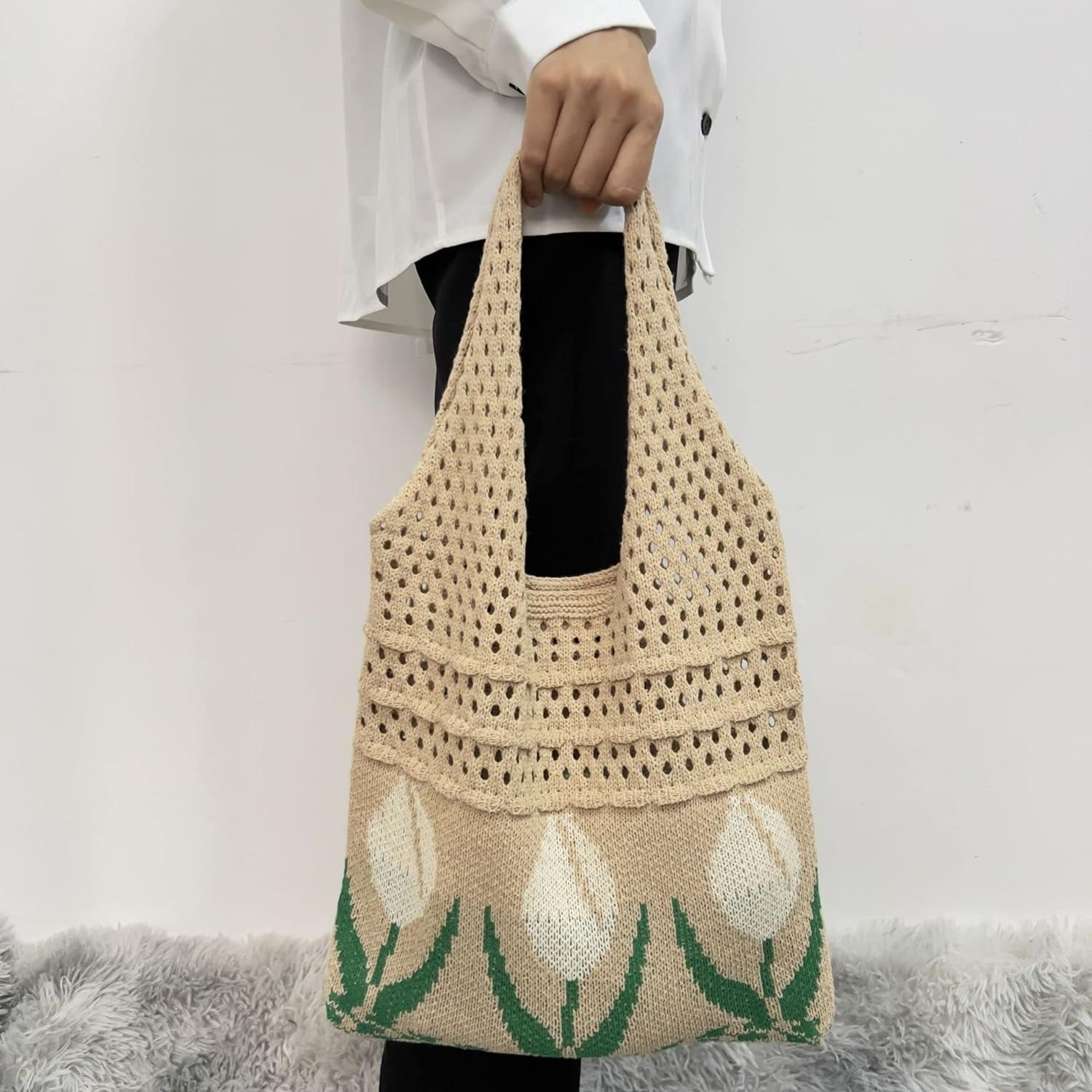 Kukuzhu Fairy Tote Bag Aesthetic Tote Bag Y2k Bag Tote Bag Aesthetic Y2k Crochet Tote Bag Aesthetic