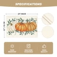 thumbnail image 3 of Smile Orange Pumpkins Eucalyptus Leaves Fall Placemats Set of 4, 12x18 Inch Autumn Thanksgiving Holiday Table Mats for Party Kitchen Dining Decor, 3 of 6