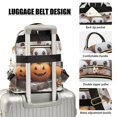thumbnail image 4 of JIALIOU Mini Backpack Purse for Women Quilted Casual Daypack Small Travel Shoulder Bag, Lovely Ghosts Sit on Pumpkins, 4 of 7