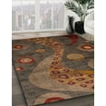 thumbnail image 2 of Ahgly Company Indoor Rectangle Abstract Dark Gold Brown Oriental Area Rugs, 6' x 9', 2 of 6