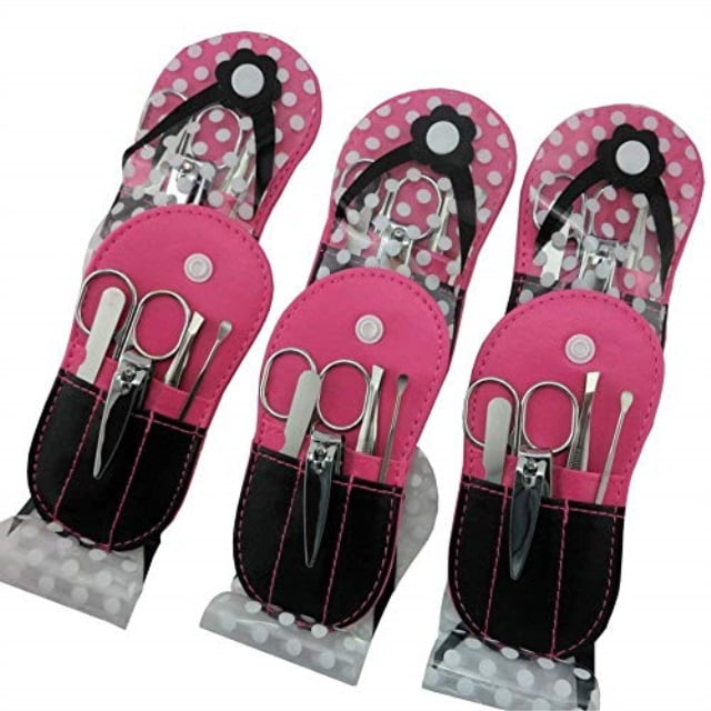 manicure sets,nail care kit party favors, polka dot flip flop nail