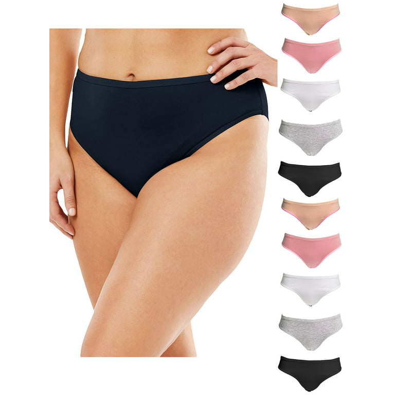 Emprella Womens Plus Size Bikini Brief Panties - 10 Pack - 2X