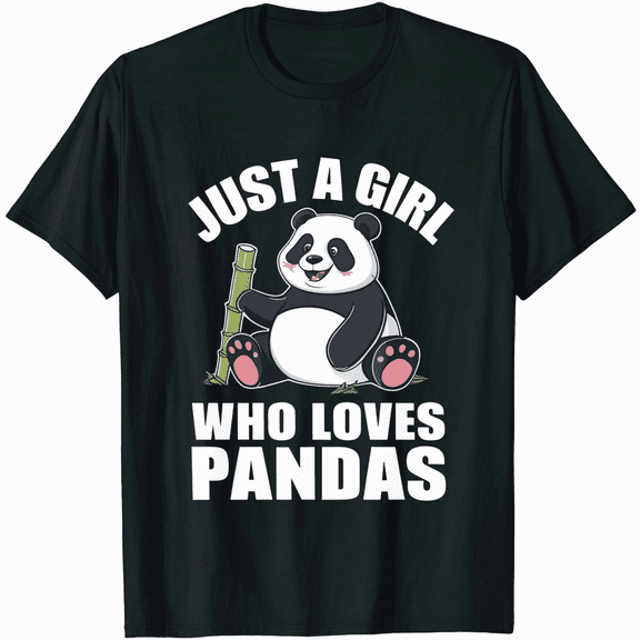 Just A Girl Who Loves Panda Pandas Lover Women Girls Kids Funny T-Shirt