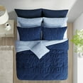thumbnail image 4 of RUIKASI 2-Piece Pinch Pleated Embroidery Comforter Set, Twin, Navy Blue/Sky Blue, 4 of 8