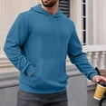 thumbnail image 4 of Sweatshirts for Men Long Sleeve Loose Casual Solid Color Fashion Hoodie Sweatshirt Tops with Pockets, 4 of 9