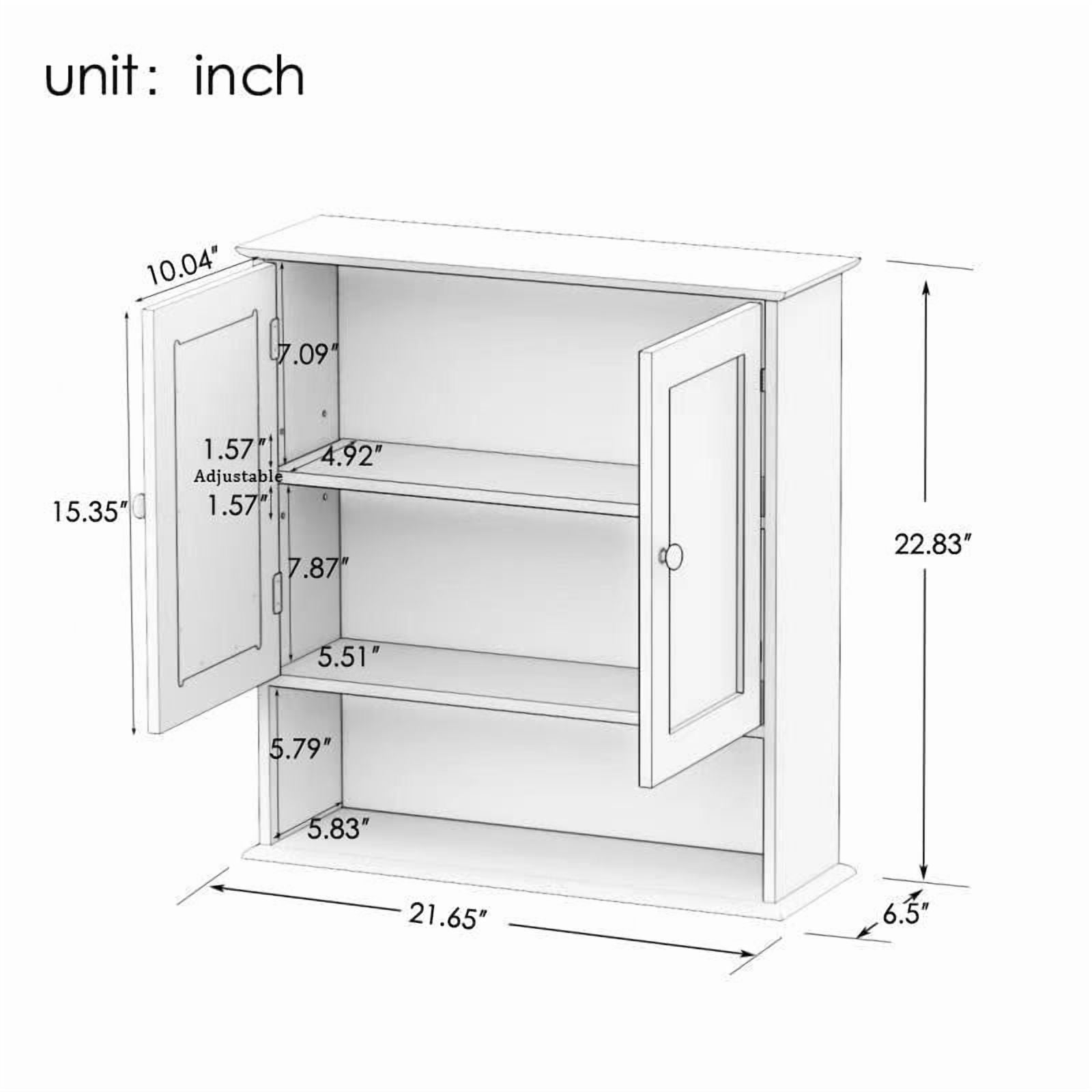 Mintazer 22"W Wall Mounted Storage Medicine Cabinet with Double Mirrored Doors for Bedroom,Bathroom,White