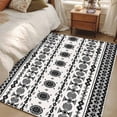 thumbnail image 5 of Black White Boho Area Rugs Collection 2.7'x5', Vintage Abstract Art Ethnic Tribe Non Slip Indoor Rectangle Throw Runner Rug Floor Mat Carpet for Living Room Dining Table Bedroom Nursery, 5 of 9