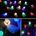 thumbnail image 3 of Cadena de luces de Halloween, 10 pies, 20 LED, luz fantasma de Halloween, decoración de Halloween para interiores y exteriores, 2 modos de iluminación, alimentado por batería, resistente al agua (colorido） esquí esquí Gafas de esquí, 3 of 5
