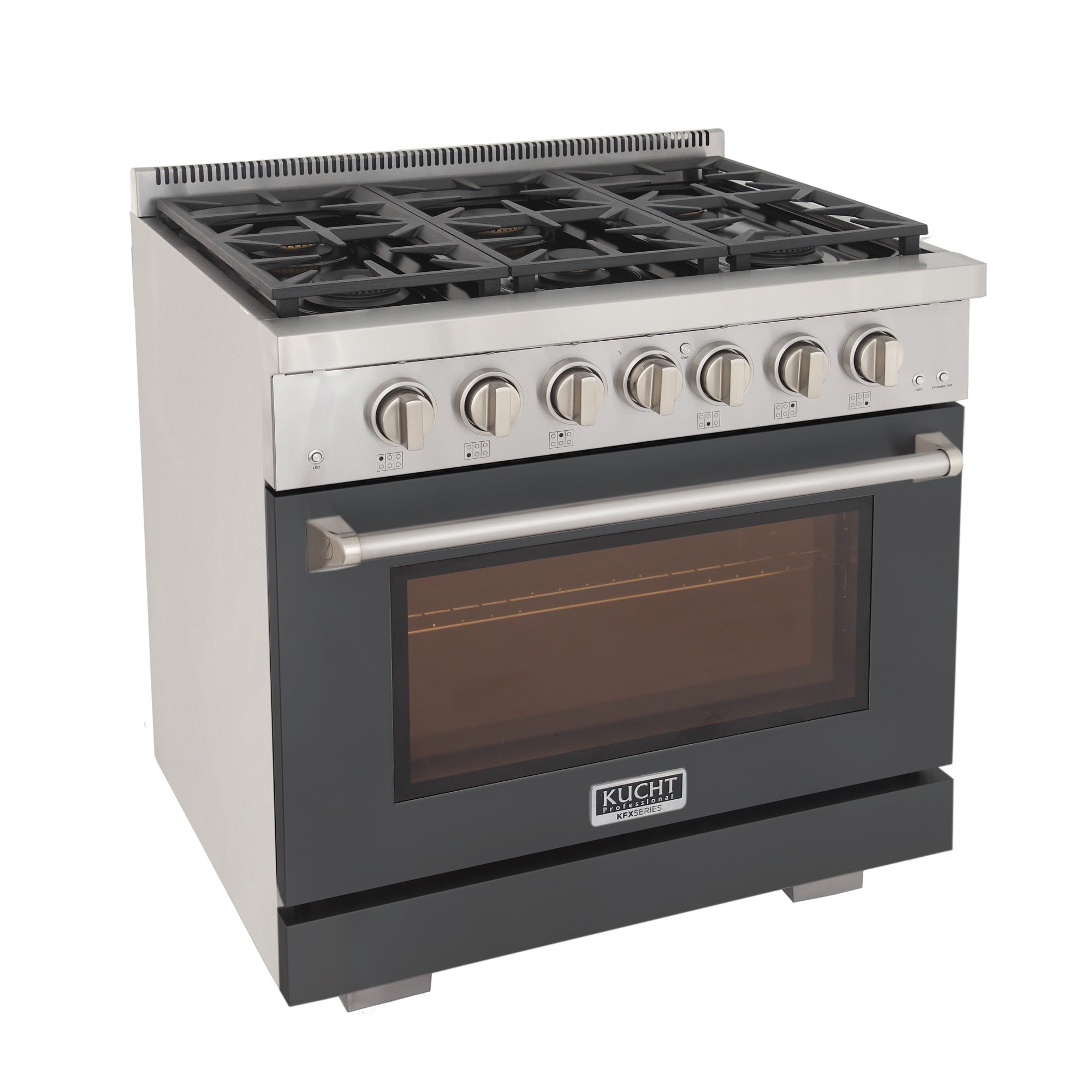 Professional 36-in Natural Gas Range Oven in Cement Gray w/ True Simmer Burners