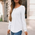 thumbnail image 2 of SUNBS Blouses for Women Business Casual Dressy Tops Crewneck Pleated Long Sleeve Shirts Trendy Clothes, 2 of 8