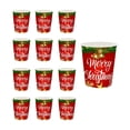 thumbnail image 2 of Christmas Paper Cups Set, 16 Pack Disposable Cups, Gold Red Green Holiday Party Drinkware, 2 of 6