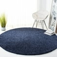 thumbnail image 3 of SAFAVIEH Primo Mason Solid Plush Shag Area Rug, Navy, 6'7" x 6'7" Square, 3 of 11