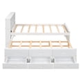 thumbnail image 3 of Twin Size Platform Bed with Twin Size Trundle,Platform Bed Frame with Storage Headboard,USB and 3 Drawers,White, 3 of 7