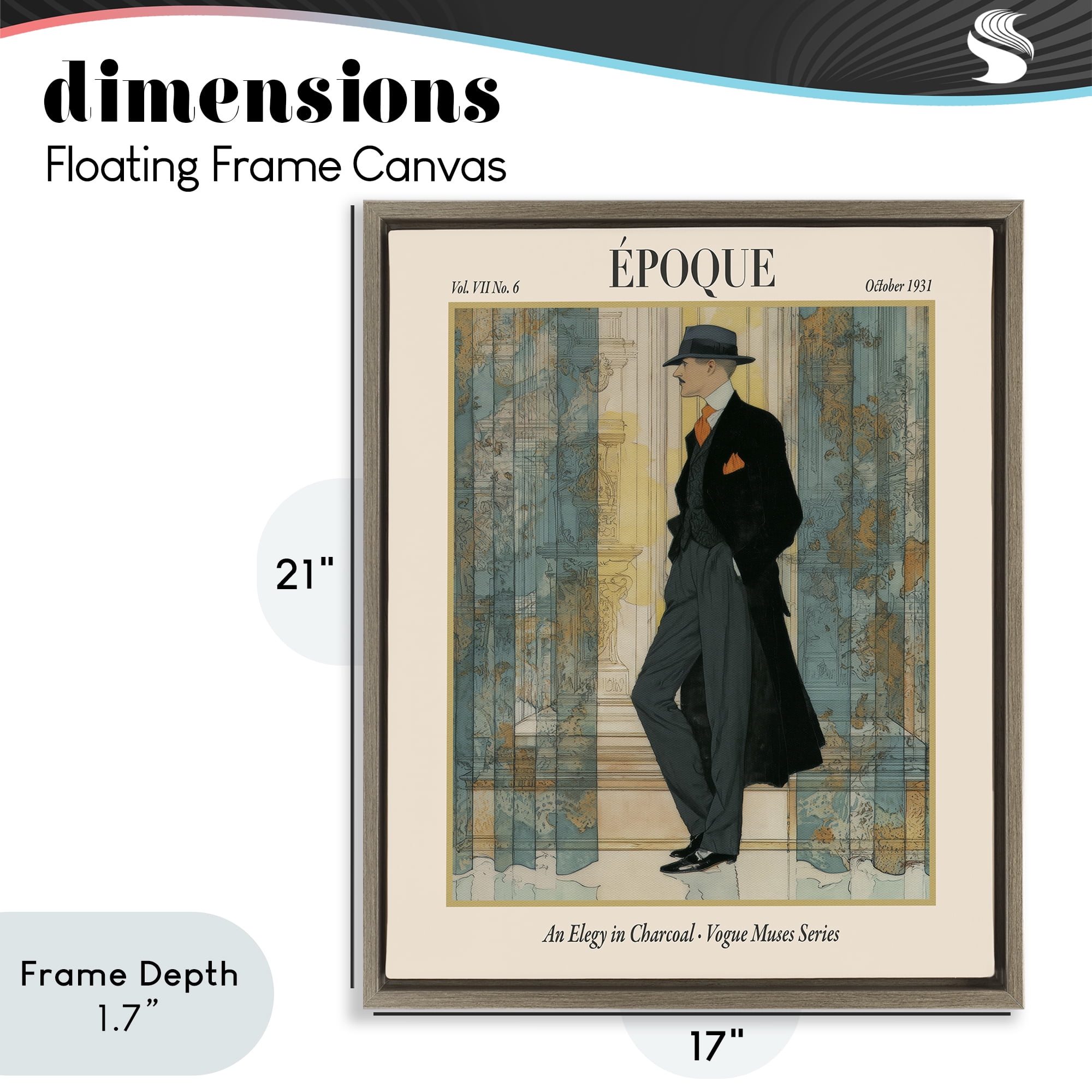 Stupell Industries The Gentleman Magazine Brown Framed Floater Canvas Wall Art, design by A Barefoot Stylist
