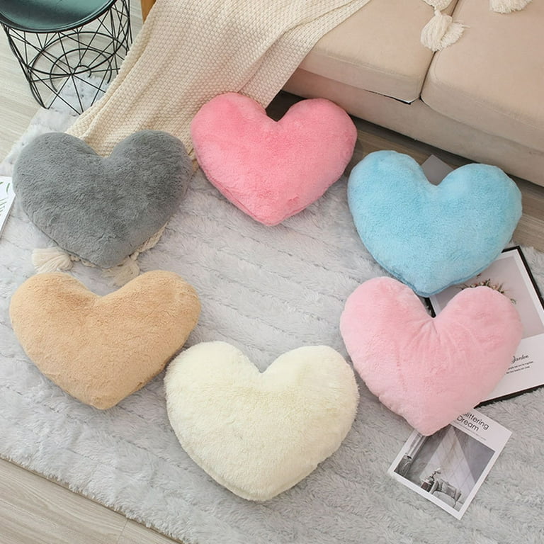 Xinhuadsh Throw Pillow Nice-looking Full Filling Good Fluff Soft  Comfortable Plush Fluffy Heart Shape Cushion Toy Home Decoration 