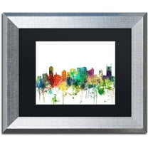 Trademark Fine Art "Nashville Tennessee Skyline SP" Canvas Art by Marlene Watson, Black Matte, Silver Frame