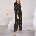 thumbnail image 3 of Hirioo Color Summer for Women's Pajama Sets 2 Piece Pjs Women's Long-Sleeved Pajama Set Button Down Sleepwear,S-XXL-Medium, 3 of 7