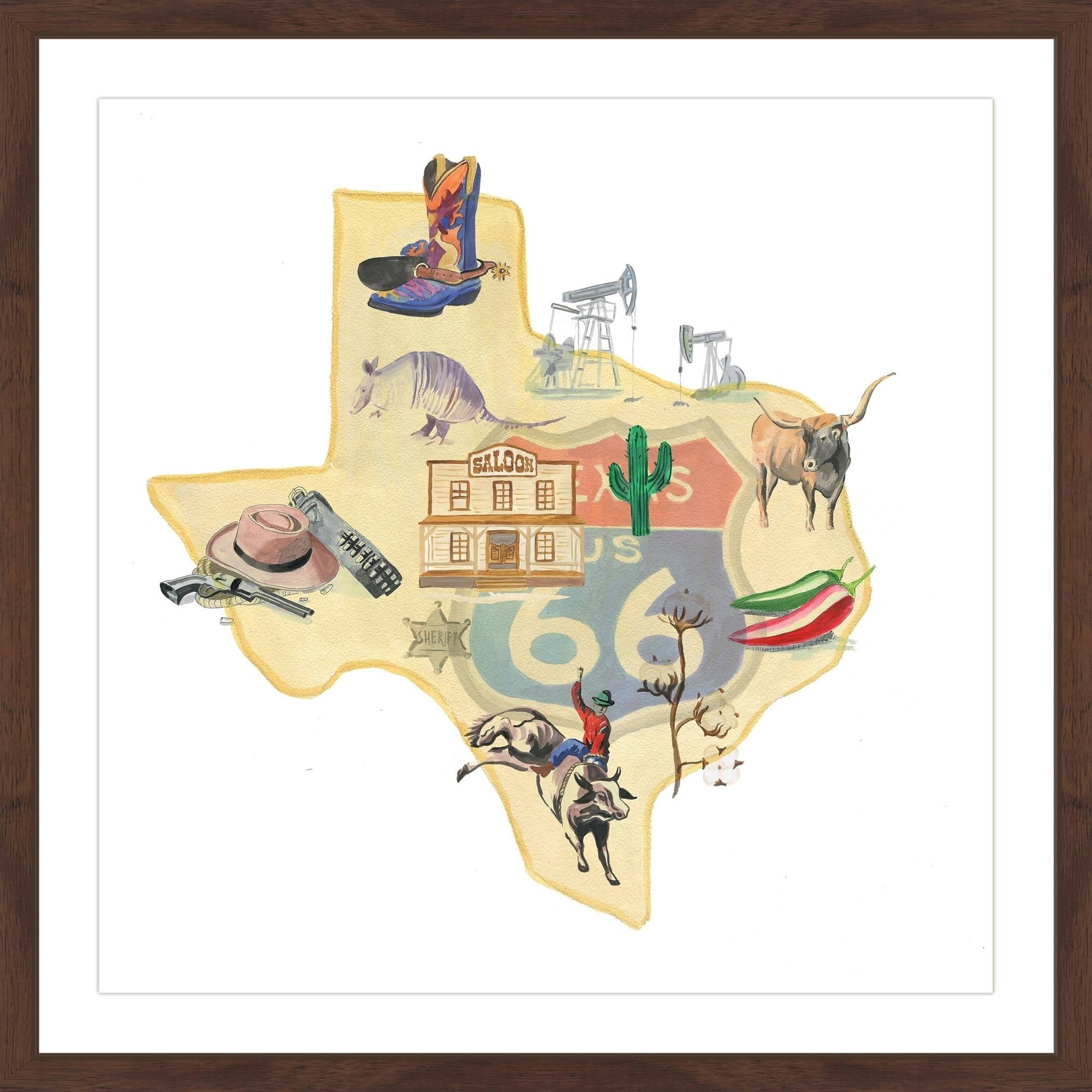 "It's All Texas" Framed Painting Print