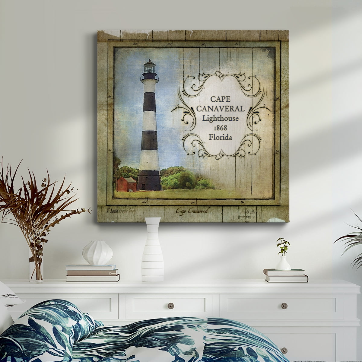 Wexford Home Florida Lighthouse II-Premium Gallery Wrapped Canvas, 32" x 32" - Ready to Hang