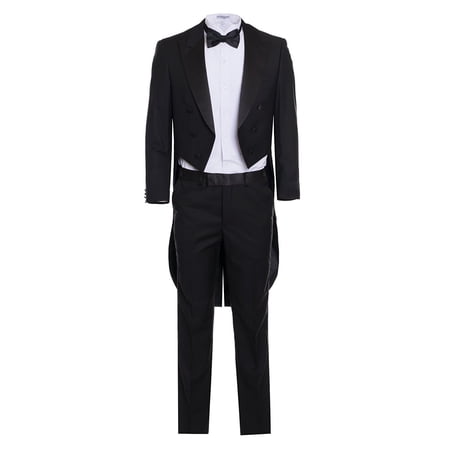 Men's Premium Slim Fit Italian Design Black Tail Tuxedo
