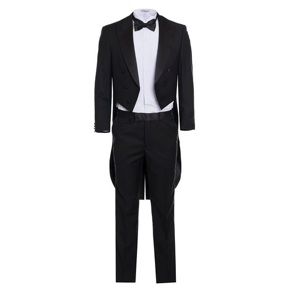 Men's Premium Slim Fit Italian Design Black Tail Tuxedo