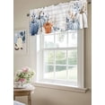 thumbnail image 4 of Thanksgiving Pumpkin Valances for Windows Eucalyptus Leaf Fall Wood Grain Kitchen Valance Curtain Rod Pocket Small Curtains for Cafe Bathroom Laundry Basement 42" x 12", 4 of 8